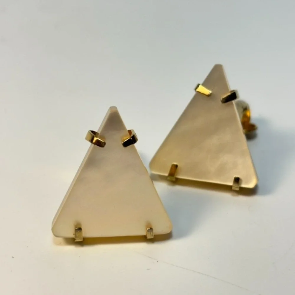 Vintage Kramer‎ Earrings Lucite Gold Tone